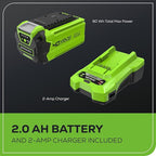Greenworks 40V Lawn Care Combo Kit, Trimmer & Blower for Edging & Leaf Cleanup, 2.0Ah Battery & Charger (Gas-Free Yard Duo)
