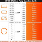 35,100BTU Swimming Pool Heat Pump, 10000 Gallon Electric Pool Heater Above and Inground Pool,WiFi App Control, Heating or Cooling Pool Heater 220V/60Hz