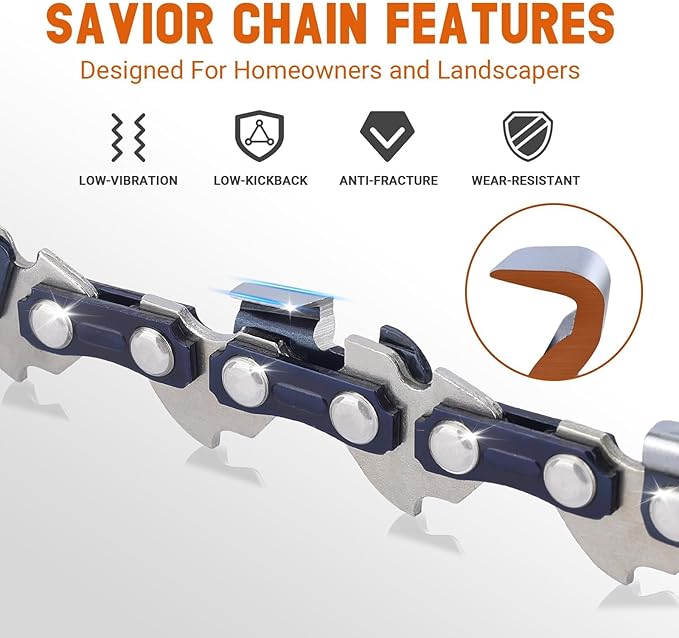 Savior 3 Pack 16 Inch Chainsaw Chain 3/8" LP Pitch .050" Gauge, 55 Drive Links Replace STIHL 63PM3 55, 3613 005 0055, Oregon 91PX055G, T55, S55, Fits 021 MS 170 MS 210 Poulan PLN3516F Chain and More