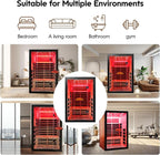 Infrared Sauna 2000W Wooden Saunas Home Spa Room Wood Low-EMF Indoor Saunas with with 7 Color Starry Sky Ceiling Light for Two Person 74.8 * 47.2 * 41.3Inch