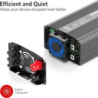 500W Pure Sine Wave Power Inverter, DC 12V to 110V AC Car Plug Inverter Adapter with 4.2A Dual USB Charging Ports and 2 AC Outlets Car Charger (Black)