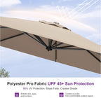 PURPLE LEAF 10 Feet Square Cantilever Umbrella Patio Umbrella with Base Outdoor Umbrella Aluminum Offset with 360-degree Rotation for Garden Deck Pool Patio Taupe