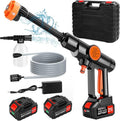 Lemolify 6000mAh Battery Pressure Washer, Electric Power Washer Cordless, Portable Car Pressure Washer Handheld with 6-in-1 Nozzle,17FT Drain Hose, Power Cleaner for Patio Floor Fence Deck,2 Battery