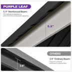 PURPLE LEAF 12' X 14' Outdoor Gazebo Hardtop, Metal Roof White Aluminum Frame Gazebo with Curtain and Netting for Patio, Garden and Backyard