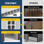 CDCASA 8x6 FT Resin Storage Shed, Waterproof Large Outdoor Sheds with Floor & Lockable Door, 2 Windows,Outside Plastic Tool Shed for Backyard, Patio, Poolside