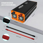 Car Power Inverter - 3500W Power Inverters 12V DC to AC 110V, Converter Solar Power Inverter 3 AC Hardwire Port Outlet for Home, RV, Truck, Off-Grid, Emergency