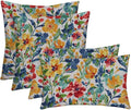 RSH DECOR: Lumbar & Square Throw Pillows Set of 4 | 20" x 12" & 17" x 17" | All-Weather Spun Fabric | Water and Fade-Resistant | Outdoor Accent Pillows for Patio Furniture | Oakmont Hightown Festival