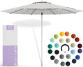 Midtown Umbrellas Push Pop Sunbrella Umbrella 9 Feet Outdoor Umbrella in Infused Gem Acrylic - Patio Umbrella, Backyard Umbrella, Garden Umbrella, Picnic Table Umbrella & Pool Umbrella - Black Pole