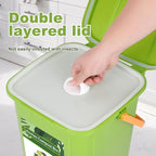 Compost Bin Outdoor, 21 L Garden Composting Bin Bags, Breathable Screen Window Reusable Garden Yard Waste Bags Speed Up Composting & Reduce Odors, Indoor Small Kitchen Compost Bin with Lid, Green