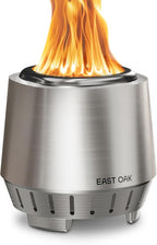 EAST OAK Fuoco Smokeless Tabletop Fire Pit | 3-in-1 Ash Pan | Portable Wood & Pellet Firepit | Stainless Steel | 120% More Efficient Burn | Backyard, Patio & Camping | Easy Ignition & Compact Design