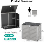 HUGROVE 49.5 Cu ft Storage Shed, 4.6 x 4.1 FT Outdoor Storage Horizontal Resin Shed, Weather Proof Water Proof PP Material, Lockable Door, Outdoor Storage Box for Trash Cans, Patio, Garden (4.6x4.1)