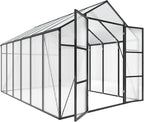 Greenhouse for Outdoors 8x12x7.8FT, Polycarbonate Greenhouse with Stronger Wind Protection and Roof Vent, Walk-in Large Aluminum Sunroom Winter Proof, Black