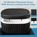 NAIZEA Inflatable Hot Tub - Outdoor Hot Tubs 2 Person, Portable Blow Up Spa Square Portable Hot Tub, 90 Soothing Bubble Air Jets, Cover, 2 Filter, 145 Gallon,75x47x25 in