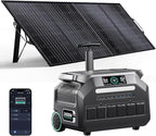 IEE 2400W/2048Wh Solar power station With 400W Solar Panel,P2400 Solar Generator(4800W Peak),1800W Super Fast Charging,APP Control Emergency Power Station for Home, Camping, Power Outages