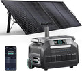 IEE P2400 Portable Power Station with 1x400W Solar Panel,2400W AC Outlet(Peak 5000W) 2048WH Lifepo4 Battery,1800W 1.2H Fast Charge,5-8MS EPS Switch,Below 30DB Solar Power Generator for Home Backup,RV.