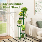Bamworld Corner Plant Stand Indoor Outdoor, Tall Metal Flower Pot Stands for Multiple Plants, 4 Tier Green Heavy Duty Plant Shelf for Patio Garden Balcony Living Room Bedroom(Patent Design)