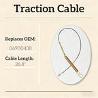 Upper Auger and Traction Cable 06900438 Replaces for Select A-riens SNO-tek Compact Classic 22 24 28 Snowblower