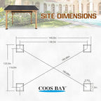 COOS BAY 11x13 Hardtop Gazebo with Cedar Wood Frame, Galvanized Steel Gable Roof Outdoor Pavilion for Garden, Lawn, Poolside, Patio, Deck, Natural Wood/Black
