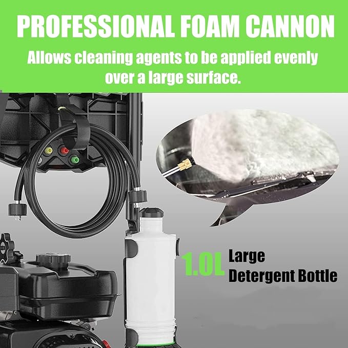 4200PSI Gas Pressure Washer 4.0GPM Gas Power Washer 212CC Gas Powered Washing Machine Commercial High Pressure Washer with 25ft Hose&5 Nozzles for Patio Garden Yard Vehicle,EPA/CARB/ETL (Black)