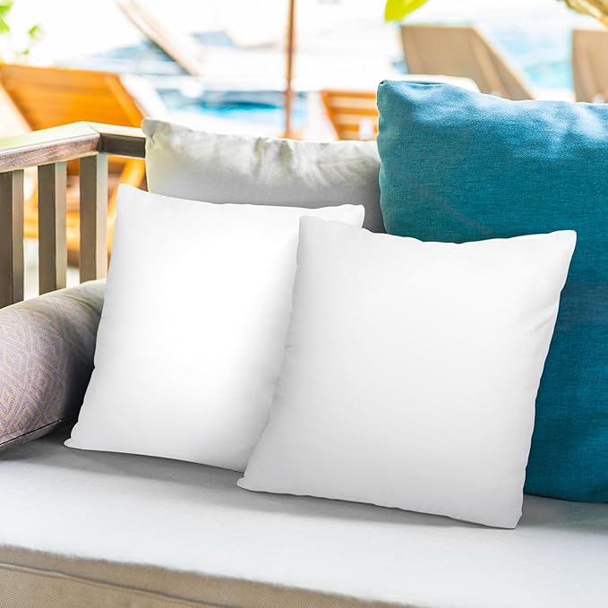 Pack of 2 12x20 Outdoor Pillow Inserts, Water Resistant Throw Pillow Inserts, Outdoor Lumbar Pillow for Patio, Furniture, Sofa, Bed, Living Room, Garden Decorative Waterproof Pillow Inserts