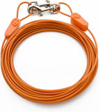 30FT Tie-Out Cables for Dogs - Strong, Safe, and Durable Dog Tie-Outs for Small Dogs up to 35 Pounds - Weather and Wear Resistant Galvanized Aircraft Cable for Outside Use