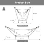 SUNCREAT 2-in-1 Convertible Backyard Fabric Hammock with Stand, Large Hammocks for Outside, Patent Pending, Light Green Stripes