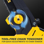 Cordless Mini Chainsaw 8 Inch for Dewalt 20V MAX Battery Powered (NO Battery), Electric Cordless Hand Chainsaw, Portable Small Rechargeable Pruning Chain Saw for Wood Cut Tree Trimming