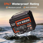 12V 100Ah LiFePO4 Lithium Battery MAX with Bluetooth 5.0, 15000+ Deep Cycles, 1280Wh Lithium Iron Phosphate Battery, Built-in 110A BMS with Low-Temp Protection for RV, Marine, Trolling Motors