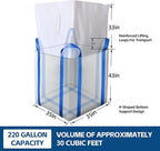 10 Packs FIBC Bulk Bags,Holds up to 4400 lbs Construction Bags Heavy Duty,210-Gallon Woven Polypropylene Dumpster Bag for Industry Agriculture and Construction,Sealable Top