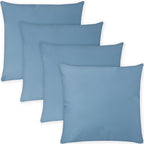 Covers & All Premium Square Throw Pillow Inserts with Covers Set of 4, 14 x 14 Inches Sky Blue, Decorative Cushions for Couch Sofa Home Decor Office Travel UV Resistant Waterproof Soft Cushions