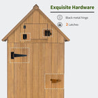 MCombo Outdoor Storage Cabinet with Shelves, Wooden Outside Storage Shed with Floor, Garden Tool Shed for Patio Yard Lawn, 0770 (Natural)