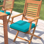 Magpie Fabrics Indoor Outdoor Waterproof Square Chair Cushion, 18" x 18" x 2.5", 2 Pack, Water Resistant Seat Cushions, for Patio Garden Office, Teal