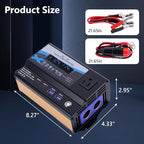600W Car Power Inverter, 12V/24V Car Plug Adapter Outlet Converter with Dual Type C, Dual USB Dual, Dual Cigar Lighter, Single AC Outlet for Cars Trucks US Plug (Black)