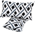 idee-home Outdoor Pillows with Inserts Included, Patio Outside Lumbar Pillows Waterproof Set of 2, 12 x 20 inch