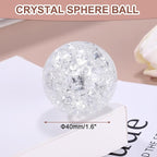 uxcell 40mm/1.6" Crystal Sphere Ball Ice Cracked Glass Solid Decorative Sphere Crystal Ball Prop Ornament for Feng Shui Divination Fortune Telling Tabletop Fountain Decoration, Clear