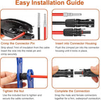 XRDS -RF Solar Extension Cable 8AWG, 6FT Red & Black Solar Panel Wire with Solar Connectors, PV Wire with Disconnect Wrenches & Extra Male/Female Connectors for RV, Camper, Inverter, Off-Grid System