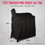Grill Cover by Grillman, Black, 49 Inch, BBQ Outdoor Grill Covers, Charcoal & Gas Grills, Waterproof, Rip-Proof, Weather-Resistant, Anti-UV, Barbecue Cover for Weber, Genesis, Charbroil, Nexgrill, etc