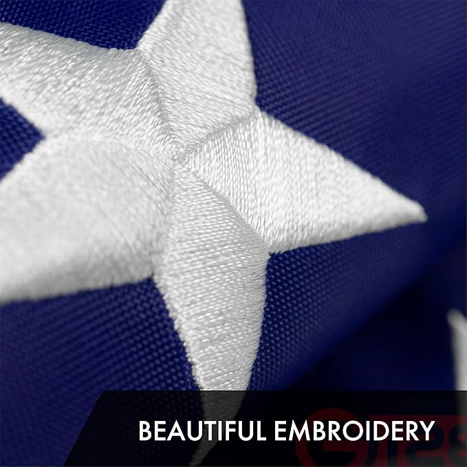 G128 Combo Pack: USA American Flag 3x5 Ft Embroidered Stars & Georgia State Flag 3x5 Ft Embroidered