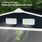 Outsunny 9' x 6' Outdoor Storage Shed, Garden Tool Metal Shed with Foundation Kit, Double Lockable Door, Air Vents and Sloping Roof, for Backyard, Patio, Lawn, Dark Gray