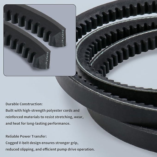 1/2 x 51'' Pump Drive Belt 603907 607400 for Hustler Raptor, Raptor Limited, Raptor SD, Raptor SDX Mowers, Lawn Mower Cogged Drive Belt Replaces OEM 607400 603907