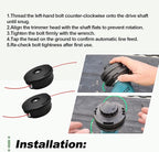 2 PCS Bump Feed Trimmer Head M8x1.25LH Compatible with Makita XRU11Z XRU12 XRU04Z 18V X2 LXT (36V) Lawn Mower Replace 198386-5