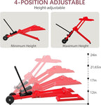 Lawn Mower Lift Jack 500LBS Capacity Hydraulic Cylinder Adjustable Height, Heavy Duty Zero Turn Mower Lift with Safety Lock & Wheels for Tractors, Atvs, & Lawnmower