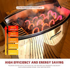 Indoor Steam Sauna 2 Person, Canadian Hemlock Saunas, 6KW Harvia Heater, 220V, Left Door(120-195℉) with Himalayan Salt Panel and LCD Touch Control Panel