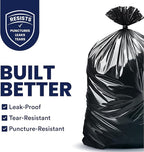 Plasticplace 55-60 Gallon Trash Bags, Heavy Duty Black Garbage Bags, 100 Count for Lawn, Yard, and Outdoor Waste Disposal, Ideal for Industrial Trash Cans, Contractors, and Home Improvement Projects