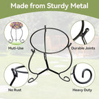 Lily's Home Metal Gazing Ball Stand for 8-10 inch Metal and Glass Garden Gazing Globes. Black.