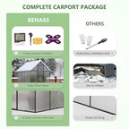 6X10 FT Greenhouse for Outdoors, Heavy Duty Polycarbonate Greenhouses, Large Walk-in Greenhouse with Roof Vent, Aluminum Hot House for Garden & Backyard