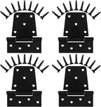 Heavy Duty Gate Hinges 3.5 inch 4 Pack Extra Thick Industrial T Hinges Barn Door Hinges Shed Door Hinges for Large Wooden Gates Wood Fence Outdoor - Black Iron Finish (Screws Included)