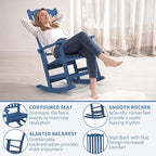Outdoor Rocking Chairs Set of 4, Oversized All Weather High Back Porch Rocker, Patio Rockers for Outside