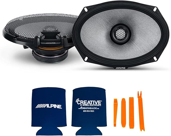 Alpine 6.5" & 6x9 R2 High-Resolution Speaker Bundle - A Pair of R2-S65C 2-Way Component Speakers & a Pair of R2-S69 6x9 Coaxial Speakers