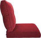 Pop 22x25/22x24 Outdoor Cushions for Patio 5 Piece Set - Set of 5 Water-Resistant Replacement Cushion for Wicker Dining Rocking Swivel Chairs Loveseat Couch Sectional Sofa - Red/Button